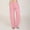 Pink, variant on Luxalzxs Linen Pants Women Summer Casual Solid Color Drawstring Elastic Waist Loose Fit Wide Leg Pants