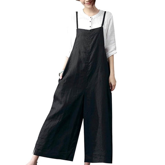 SRZYMJ Women's Plus Size Denim Jumpsuit with Adjustable Straits and Comfortable Fit for Casual Outings and Special Events
