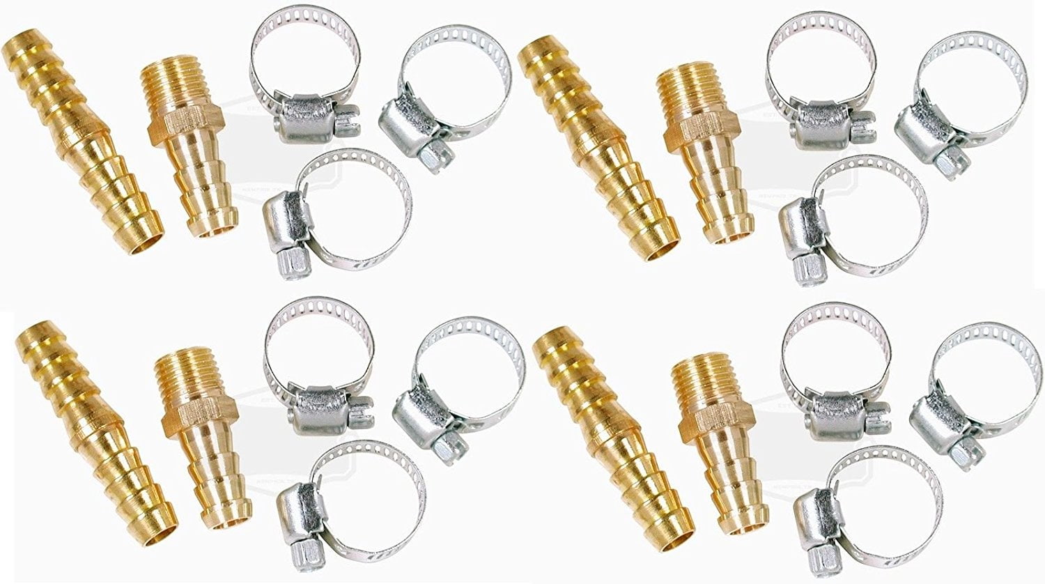 20pc Air Hose Repair Kit 3/8" Line 1/4" Npt End Mender Clamp Fix Splice