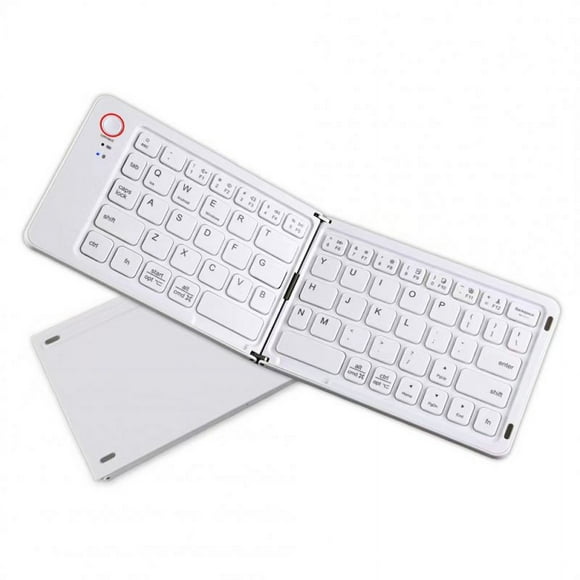 Foldable Keyboard Rechargeable 67 Keys Keyboard Portable Wireless Office Keyboard Compatible For Windows Android IOS White