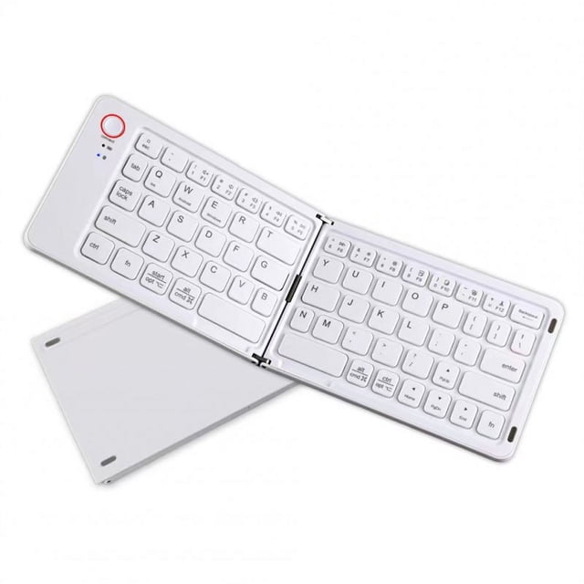 Foldable Keyboard Rechargeable 67 Keys Keyboard Portable Wireless Office Keyboard Compatible For Windows Android IOS White