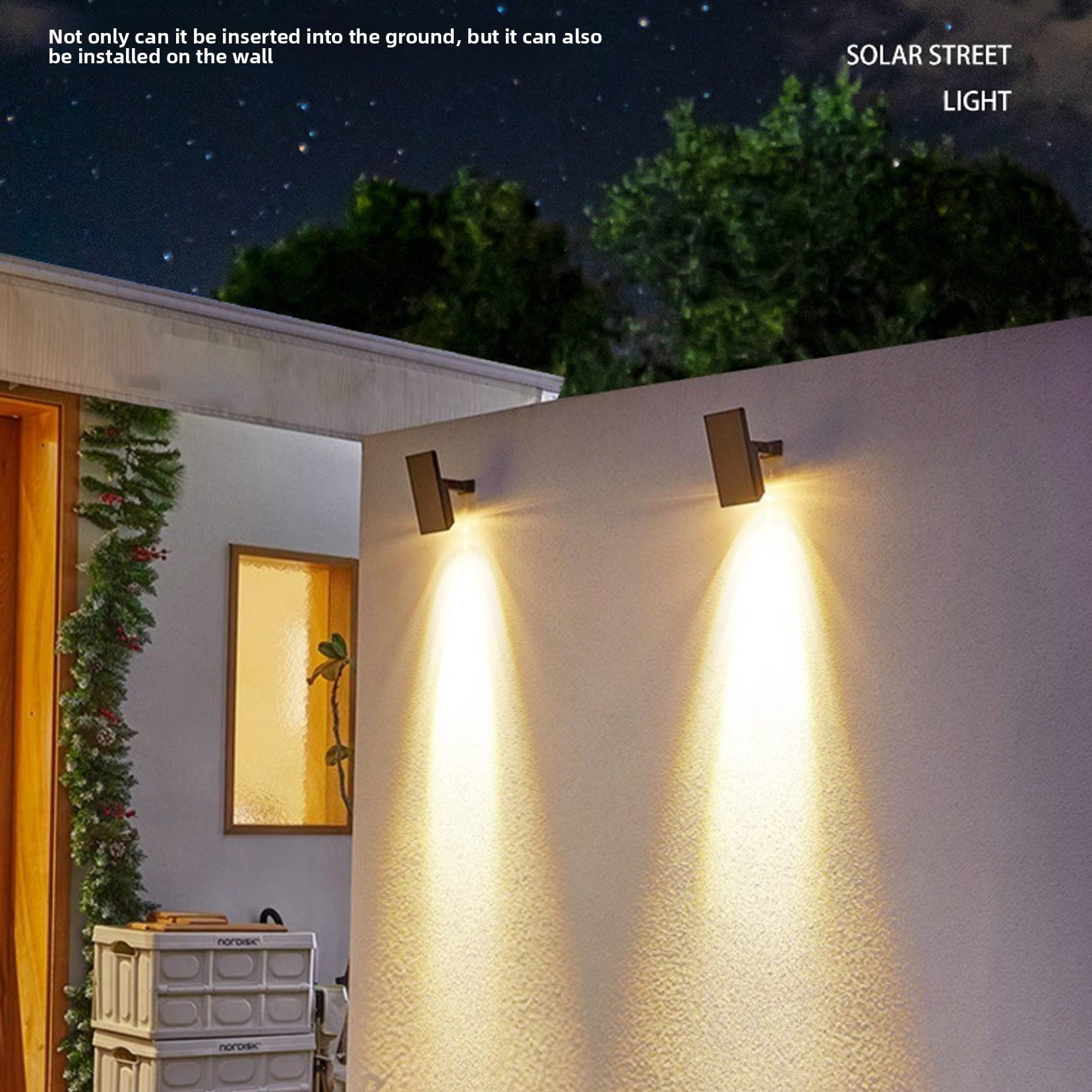 Solar Powered Spotlight - 2000LM High Brightness Outdoor Flood Light with Adjustable Angle, IP65 Waterproof Garden Spotlight for Trees, Yard, Pathway, Landscape Lighting (Ground Spike Included)