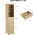 thumbnail image 2 of 67" H Natural Bathroom Storage Cabinet with Rattan Doors and Slide Storage, Tall Narrow Freestanding Tower Cabinets with Adjustable Shelves for Kitchen, Living Room, Dining Room, 2 of 9