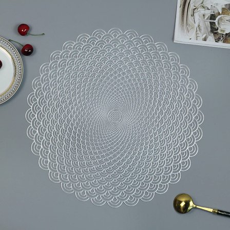 LINLIN 4 Pack Leaf Shaped Placemats PVC Placemats Hollow Dining Table Place Mats Heat Resistant Non-slip Dining Placemats Table Mats