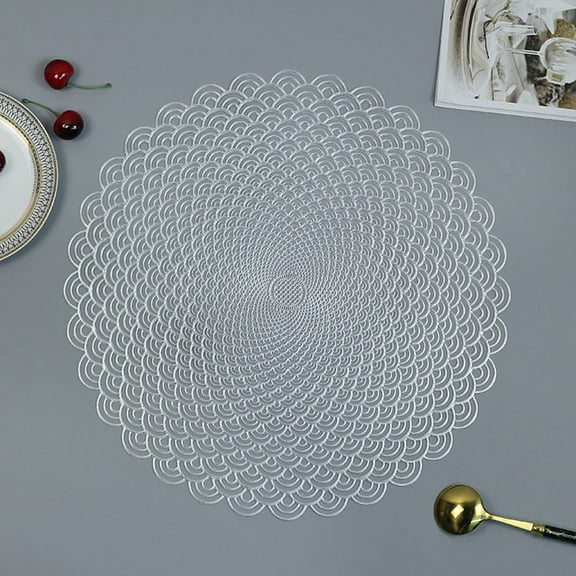 LINLIN 4 Pack Leaf Shaped Placemats PVC Placemats Hollow Dining Table Place Mats Heat Resistant Non-slip Dining Placemats Table Mats