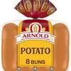 Arnold Potato Buns, 8 count, Hot Dog Buns, 16 oz Bag