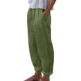 thumbnail image 1 of Pantalones anchos de cintura alta para mujer: pantalones elásticos con cordón, poliéster, estampado, bolsillos laterales, corte deportivo informal., 1 of 6