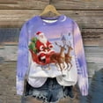 thumbnail image 2 of Women Fleece Sweatshirt Merry Christmas Clothing Santa Claus Graphic Outfits Snowflake Clothing Shining Pullover Crewneck Sweatshirts Tops Fashion Festival Shirts, 2 of 9