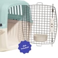 thumbnail image 6 of Oodles 24" Plastic Travel Pet Kennel, with Clip On Bowl, Blue, 6 of 9