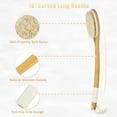 thumbnail image 2 of Unique Bargains Horsehair Dry Brushing Body Brush 18inch Wooden Body Brush for Showering Exfoliating for Women Yellow, 2 of 7