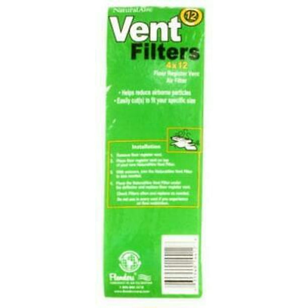 2PK 4" x 12" x 1/4" NaturalAire Floor Register Filter Kit