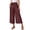 Wine, variant on DDAPJ pyju Women Elastic Waist Wide Leg Capris Cropped Denim Pants Jeans Palazzo Culottes with Pockets Limited Time Sales Dark Blue L