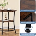 thumbnail image 3 of Atilioo Round Side Table, 2-Tier Sturdy End Table, Nightstand with Steel Frame for Small Space, Brown, 3 of 8