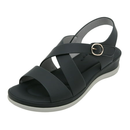 

Women s Summer Fashion Sweet Open Toe Sandals Thick Bottom Buckle Casual Comfortable Beach Sandals