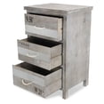 thumbnail image 5 of Contemporary Home Living 28.25" Gray and Silver Three Drawer Storage Cabinet with Galvanized Strip, 5 of 6