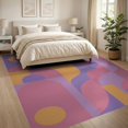 thumbnail image 3 of ODIKA 8'x10' Purple Orange Geometric Fusion Washable Area Rug Vibrant Mixed Stripes Pattern IV Design for Living Room, Under Sectional, Family , Durable, Non-Slip, 3 of 7