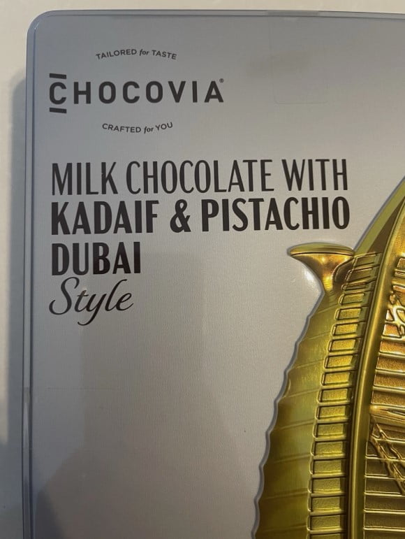 CHOCOVIA MILK CHOCOLATE WITH KADAIF & PISTACHIO DUBAI STYLE