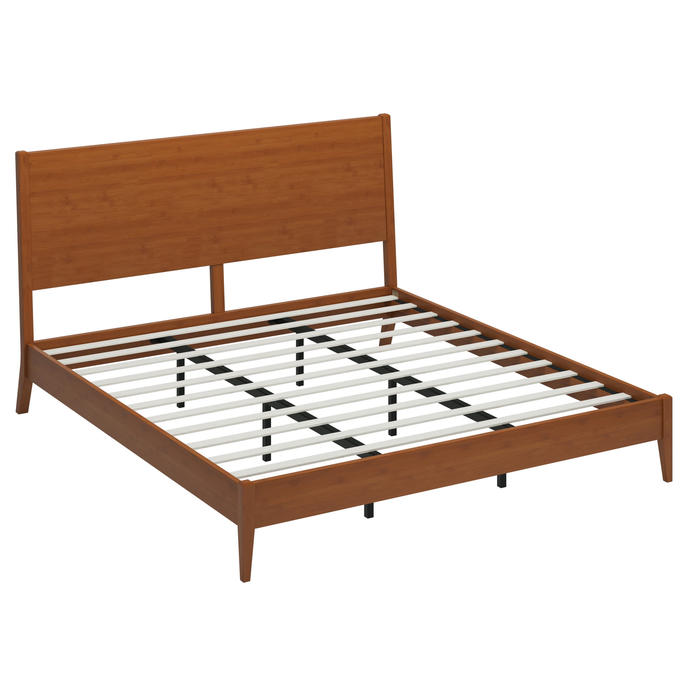 Christopher Knight Home Mid-Century Modern Solid Bamboo Wood Platform Bed, King Size, Walnut
