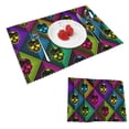 thumbnail image 1 of DouZhe Polyester Placemats Set de 4, Modèle de Crânes de Pirates de la Mode Résistant à la Chaleur Place Mats pour Table à Manger, 12 x 18 Po, 1 of 6