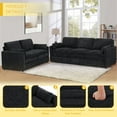 thumbnail image 4 of FamiTOP Chenille 69” Love Seat & 89” 3-Seat Sofa w/Thick Seat & Backrest Cushions, Modern Couch Set with Soft Pillows, Upholstered 3 Seat & 2 Seat Sofa w/Sturdy Frame for Office, Living Room, Black, 4 of 7