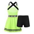 thumbnail image 2 of Linjinx Kids Girls 2 Pcs Tennis Golf Sport Dress Clothes A-Line Dresses with Shorts Sportwear Set Fluorescent Green 8, 2 of 7