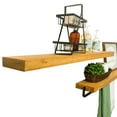Del Hutson Designs Rustic True Floating Wood Shelf with Towel Rack