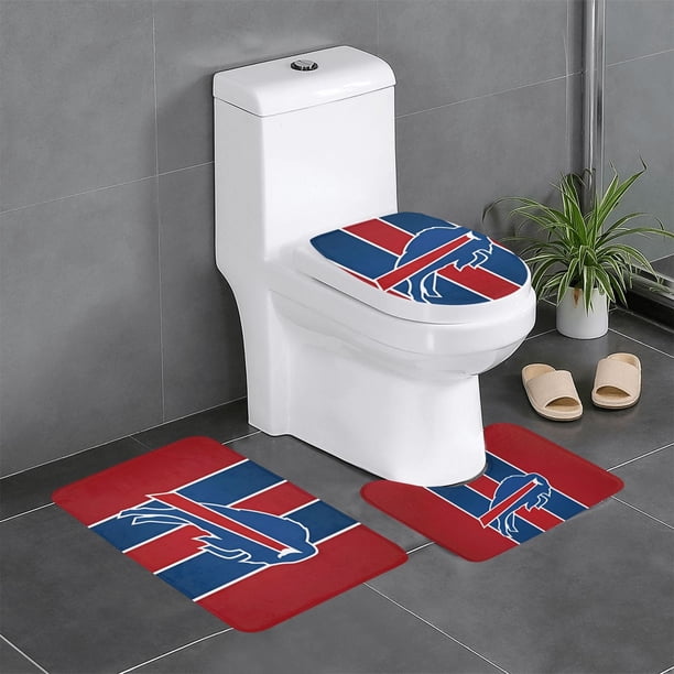 Juego de alfombras de baño de 3 piezas del equipo Bills Alfombra antideslizante para baño de 24 x 16 pulgadas