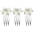 thumbnail image 1 of 3 Pcs Peignes de Mariée Perles Strass Peigne Scintillant pour Mariage, 1 of 9