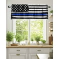 thumbnail image 6 of Patriotic Thin Blue Line Flag Kitchen Valances for Windows Police Enforcement Valance Curtains&nbsp; for Kitchen /Living Room/Bedroom/ Bathroom Decor, 54"x18 " ,Rod Pocket 1 Panel,, 6 of 7