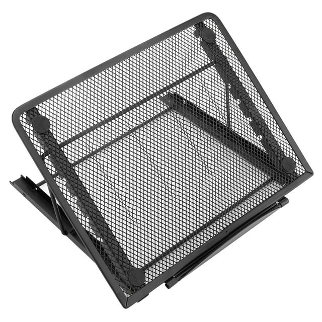 Support d'Ordinateur Portable Réglable, Support de Bureau Universel Pliable Ventilé 6 Niveaux d'Inclinaison Réglable pour Refroidissement Noir, Argent