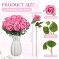 thumbnail image 2 of 50 Pcs Artificial Rose Flower Realistic Silk Roses with Stem Bouquet of Flowers Plastic Flowers Real Looking Fake Roses for Home Wedding Centerpieces Party Decorations (Burgundy), 2 of 7