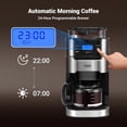 thumbnail image 4 of Ge 10-Cup Drip Coffee Maker with Built-in Burr Grinder & Programmable Timer, 1.5L Water Tank, Auto Keep-Warm, Reusable Filter - Fresh Ground Coffee Machine (Black), 4 of 4