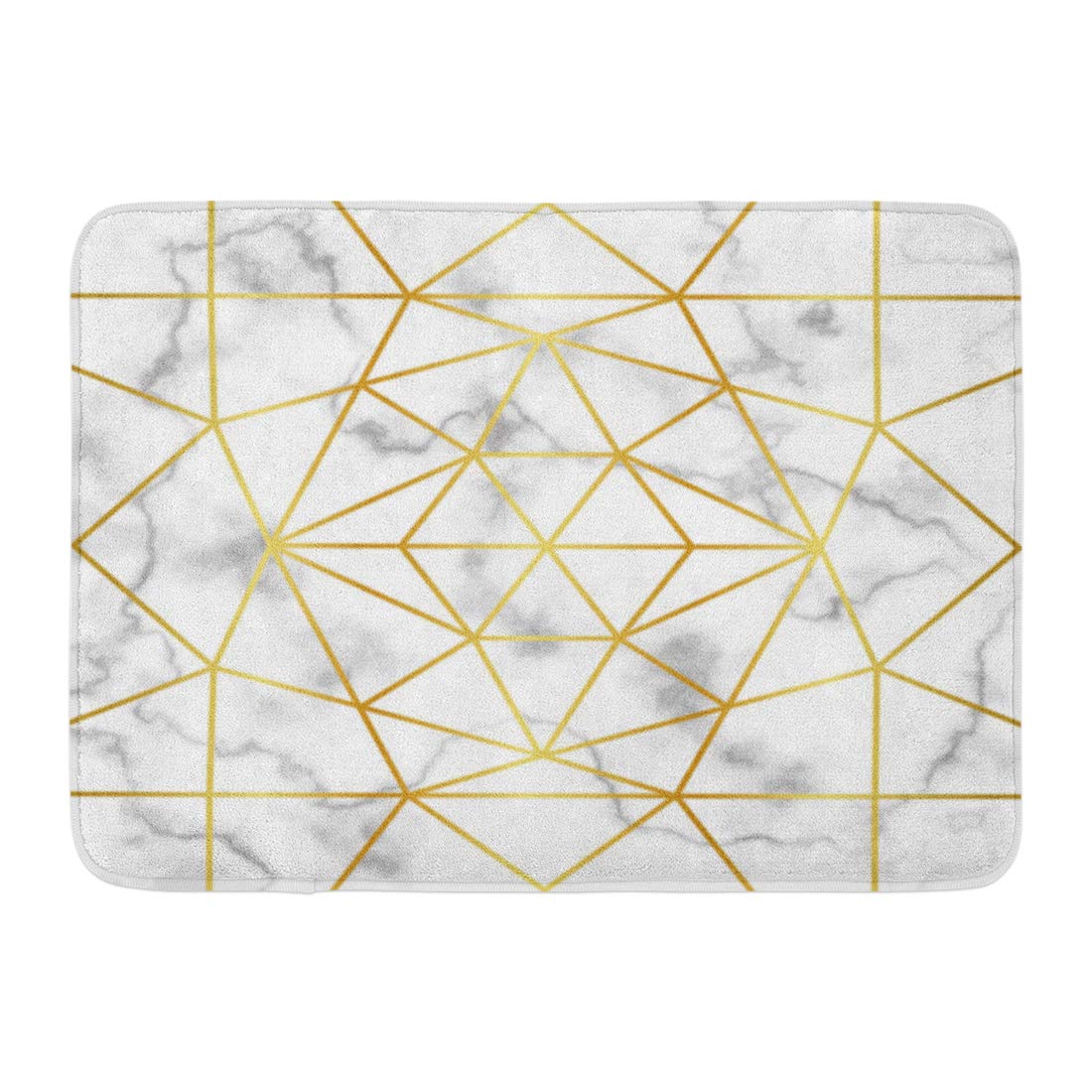 GODPOK Beauty White Abstract Pattern Gold Geometric Artdeco on Marble