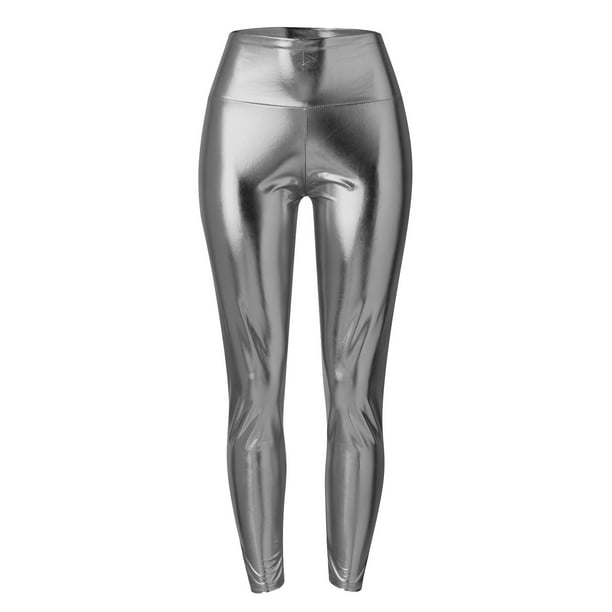 Aayomet Women's Stretchy Faux Leather Leggings Pants Sexy High