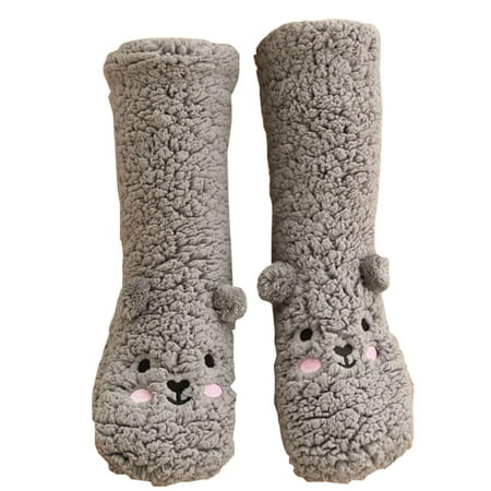 

Fuzzy Warm Slipper Socks Cute Bear Plush Thick Winter Socks Cold Weather Socks for Women Girls Friends for Keeping Warm