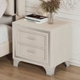 thumbnail image 2 of Beige Nightstand for Bedroom Use | Keep Things Organized, Display Decorative Items | Velvet and Particle Board Build | Quick Assembly for New Homes, 2 of 6