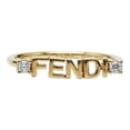 thumbnail image 1 of Pre-Owned Fendi Logo Ring #M Gold Plated Crystal Women's FENDI (Fair), 1 of 8