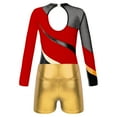 thumbnail image 4 of Haitryli Ballet Dance Jersey Leotards for Girls Biketards Sparkly Bodysuit with Shorts Outfits Gymnastics Dancewear Red&Gold 14, 4 of 7