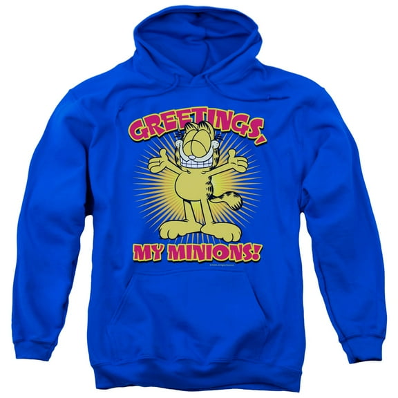 Garfield Minions Adult Pullover Hoodie Sweatshirt Royal Blue