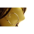 thumbnail image 2 of Silver Hoop Earrings Classic 2 inch Hoop Earrings Thin Hoops 50mm, 2 of 2