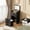 Black, variant on 3-in-1 Vanity Desk with Lights & Flip Mirror, Small Makeup Vanity Set with Hidden Stool and Storage Drawers, Space-Saving Dressing Table for Bedroom, White
