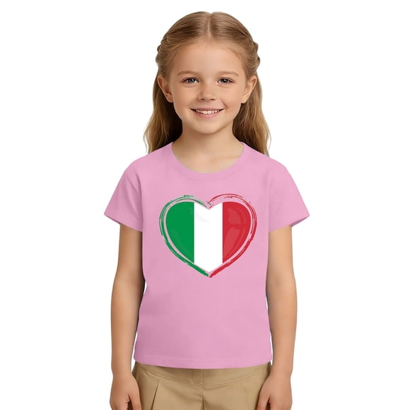 GPOECD Tshirts for Kids Boys Kids Boys Girls Casual Fashion Italy Day Print Round Neck Short Sleeve Tee Shirts Summer Tops 1-13 Years 03_Pink,3-4 Years
