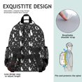 thumbnail image 5 of Black White Cat Moon Star Pattern Backpack for School,Cute School Bag,Schoolbag with Adjustable Shoulder Straps & Padded Back,15.25"x11.5"x5.25", 5 of 5