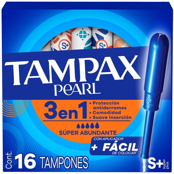 Tampones Tampax Pearl para Flujo Súper Abundante, 16 pzas