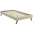 thumbnail image 2 of Modway Loryn Twin Fabric Bed Frame with Round Splayed Legs, Brown, 2 of 5