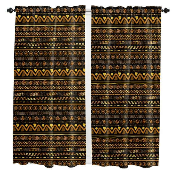 African Pattern Circle Geometric Figure Curtain For Living Room Kids Bedroom Kitchen Window Curtains Home Drapes