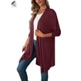 thumbnail image 5 of PULLIMORE Women Casual Open Front Cardigan Lightweight Irregular Hem Long Sleeve Coats (XL, Red), 5 of 6
