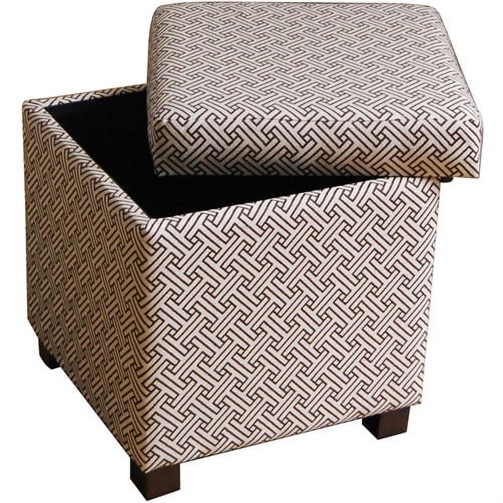 Cube Ottoman, Brown and Cream - image 2 of 3