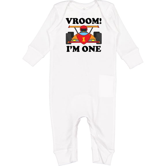 Inktastic 1st Birthday Racing Car Boys Baby Romper Coveralls