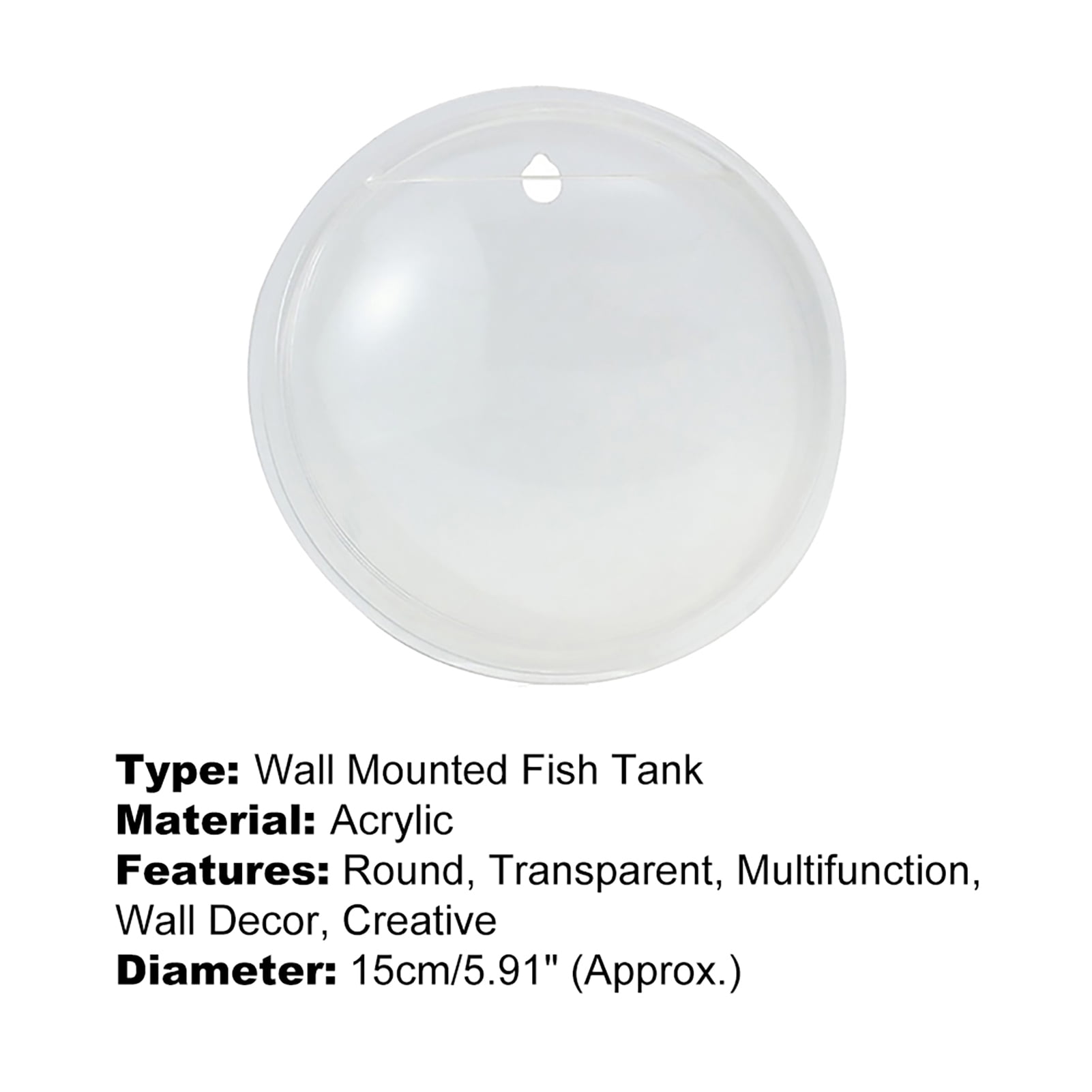 Hevirgo Hanging Wall Mounted Fish Tank Bowl Hanging Bowl for Water Plants, Wall Fish Bubble Tank, Aquarium Wall Decor Plant Fish Bubble - Clear